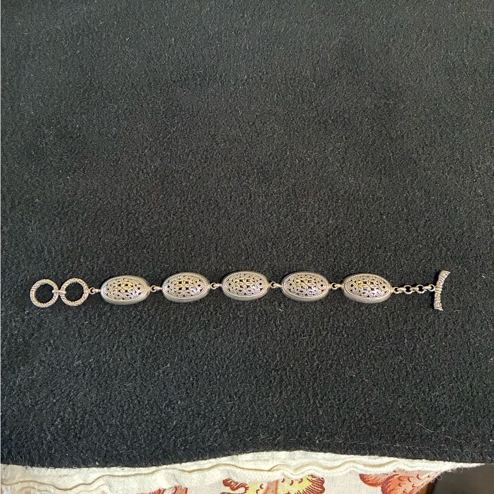 Elegant Sterling Silver Bracelet with Intricate Design